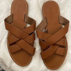 New never worn Madewell the Boardwalk Leather Slide sandals size 8.5